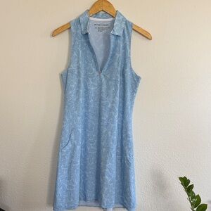Peter Millar Pale Blue Sleeveless Polo Zip Dress